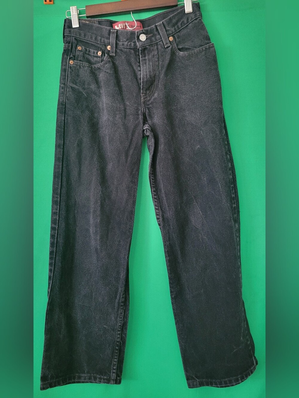 Vintage Levi's 550 Men Black Straight-Leg Jeans Sz 14 27x27 Relaxed Fit Y2k